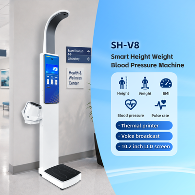 Advanced 10.2 Inch Touch Screen Customizable Personal Scale Self-Service Kiosk Health Blood Pressure Weight Height Monitor Height Weight Blood Pressure Machine