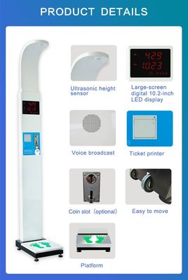 Led Display Ultrasonic Height And Weight Machine Measure BMI