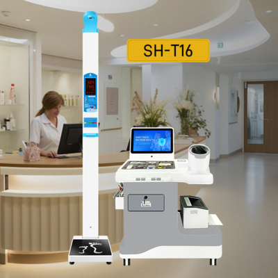 Kiosk voor medisch onderzoek met bluetooth bloeddrukmeter
