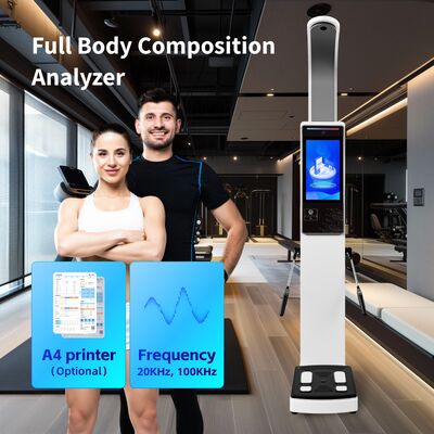 19 inch intelligente lichaamsanalyseweegschaal met 8 elektroden en groot LCD-scherm voor fitnesscentra, sportscholen