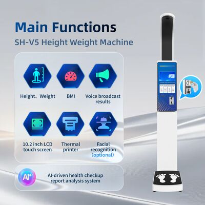 SH-V5 Digitale mobiele meetapparatuur Hoogte Gewicht BMI-weegschaalmachine