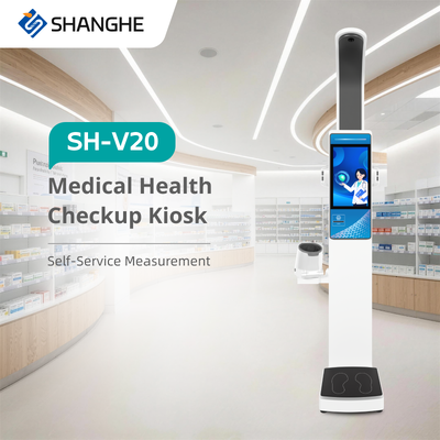 Gevorderde 19 inch Android Reclame Multi Parameters Health Kiosk BMI Machine Lichaamshoogte Gewichtsschaal voor ziekenhuis